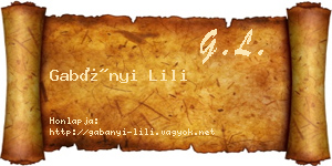 Gabányi Lili névjegykártya