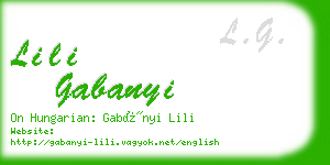 lili gabanyi business card